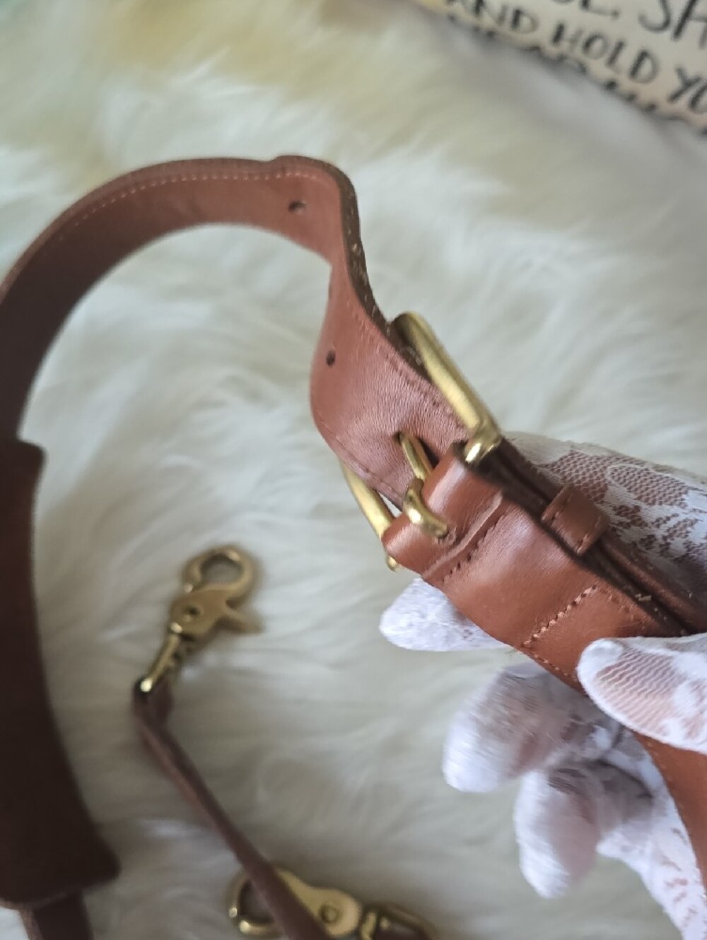 Coach Brown Leather Strap with Gold lobster claw Openings British TAN - Picture 8 of 11